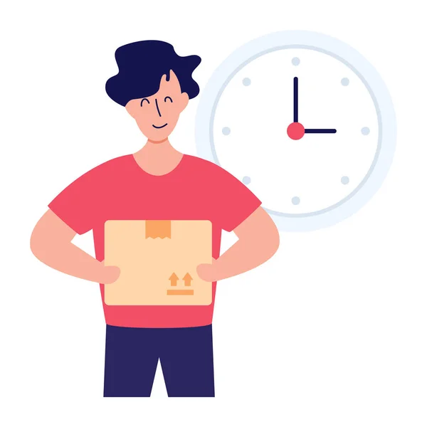 Man Box Clock Vector Illustration Design —  Vetores de Stock