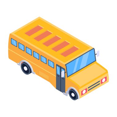 bus icon. isometric of vector icons for web design isolated on white background