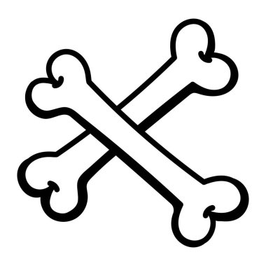  Kemik ikonu. vektör illüstrasyonu