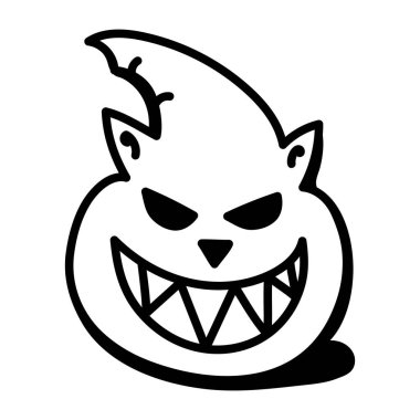 Cadılar Bayramı Balkabağı ikonu, vektör illüstrasyonu