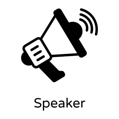 Elinde megafonun katı simgesi