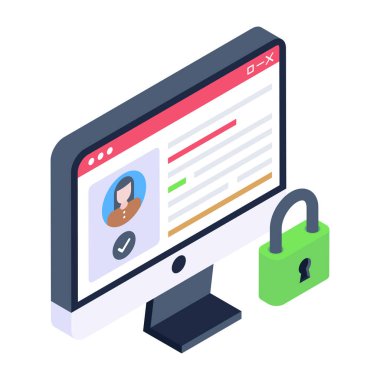 Simge tasarımı ile çevrimiçi güvenlik kavramı, vektör illüstrasyonu 10 eps grafik.