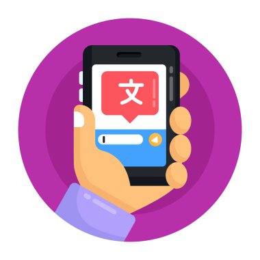 Cep telefonlu akıllı telefon, vektör illüstrasyonu