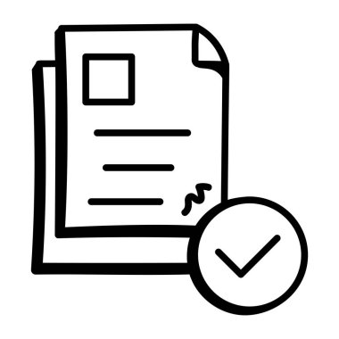 Kontrol listesi simgesi. özet belge vektör illüstrasyonu