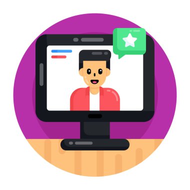 Sosyal ortam simgesi vektör illüstrasyonu