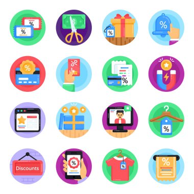 Alışveriş ve çevrimiçi depolama simgeleri