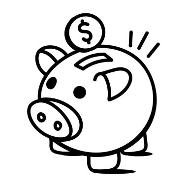 Dolar sembollü domuz kumbarası.