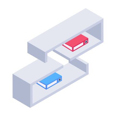 Modern ofis mobilyalarının izometrik çizimi