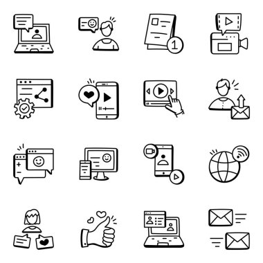 Web ve mobil için vektör simgeleri kümesi 