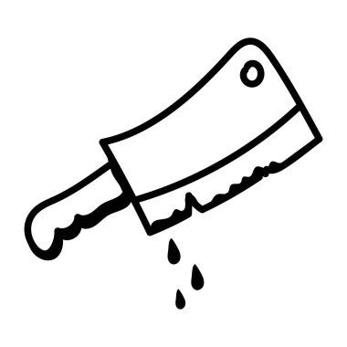 Bıçak ikonu. Web için fırça vektör simgelerinin özet çizimi