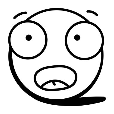 Şirin, korkmuş bir karikatürün vektör çizimi 