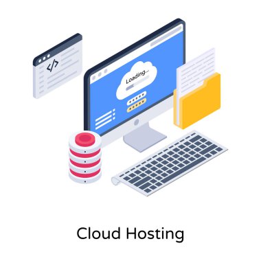 cloud hosting. web icon vector illustration