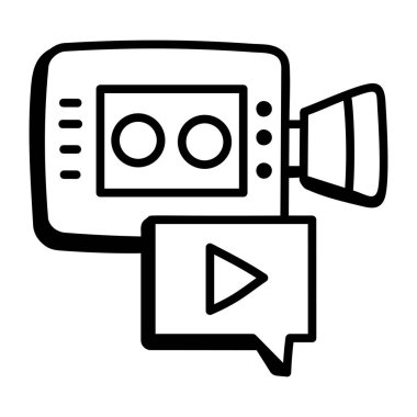 video kamera ikonu vektör illüstrasyonu