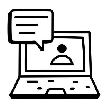 çevrimiçi sohbet simgesi çizimi