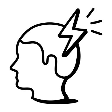 human head with a planet and a broken line. vector illustration