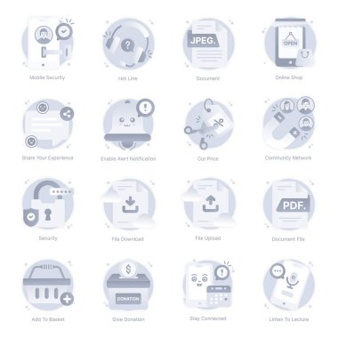 Web tasarımı için vektör simgeleri kümesi