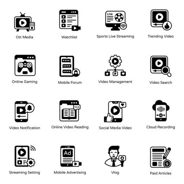 Web ve mobil uygulama için vektör simgeleri kümesi