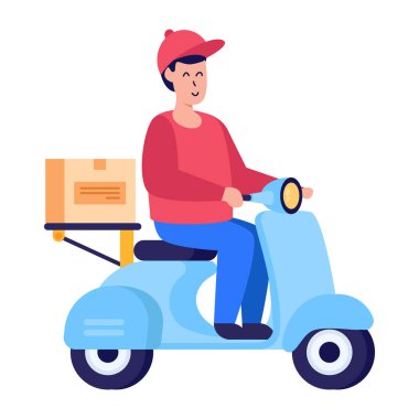 Çanta vektör illüstrasyon tasarımlı teslimatçı.