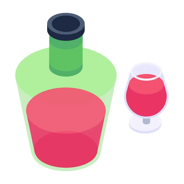 Flasche Wein Und Alkohol Vektorillustration — Stockvektor