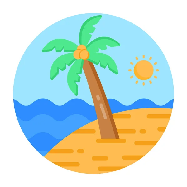 Verão Praia Férias Ícone Vetor Ilustração Design — Vetor de Stock