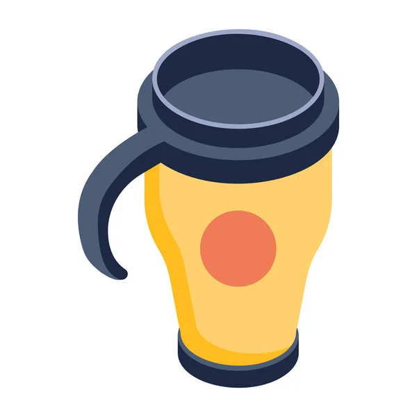 Coffee Cup Icon Isometric Beer Jar Vector Icons Web Design — Stock Vector