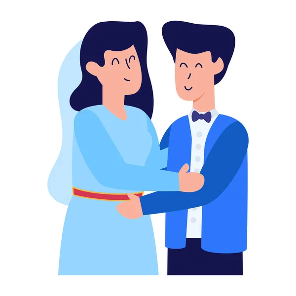 Desain Gambar Vektor Pasangan Pernikahan - Stok Vektor