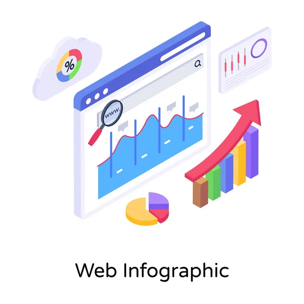 Analytics Web Icon Simple Illustration — Stock Vector
