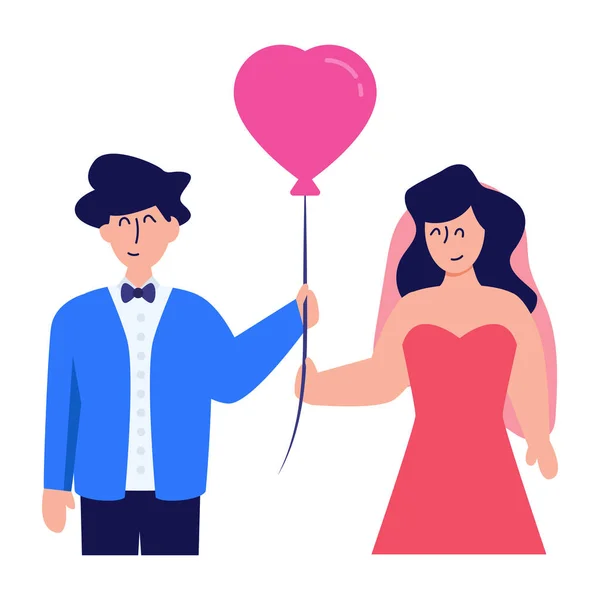 Casal Com Design Ilustração Vetorial Coração Amor — Vetor de Stock