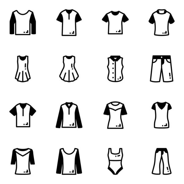 Shirt Roupa Calções Casaco Calças Tshirt Vestuário Vestuário Vestuário —  Vetores de Stock