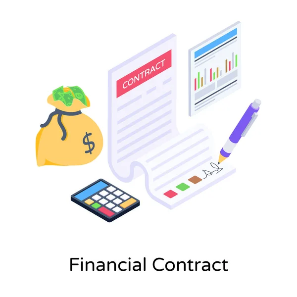 Financieel Verslag Platte Vector Pictogram — Stockvector