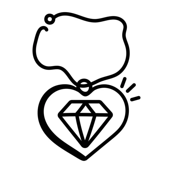 Icône Collier Diamant Schéma Illustration Bijoux Vectoriel Symbole Pour Web — Image vectorielle