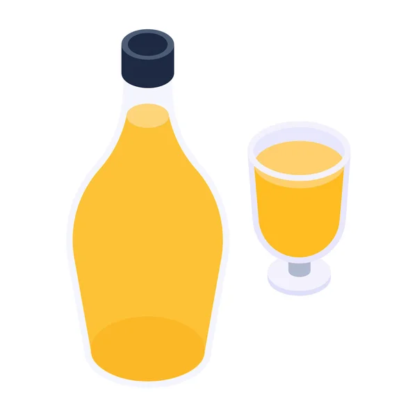 Bottle Wine Icon Cartoon Illustration Glass Vector Icons Web — Image vectorielle