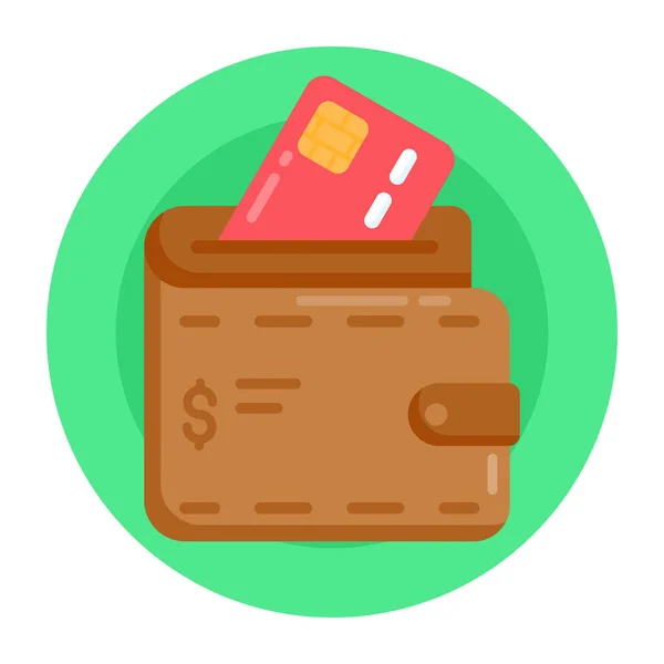 Portemonnee Met Geld Pictogram Vector Illustratie Ontwerp — Stockvector