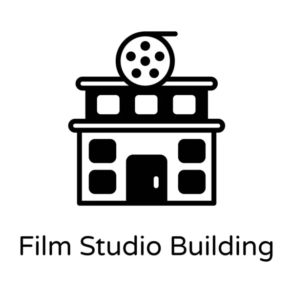 Icono Del Edificio Del Estudio Cine — Vector de stock