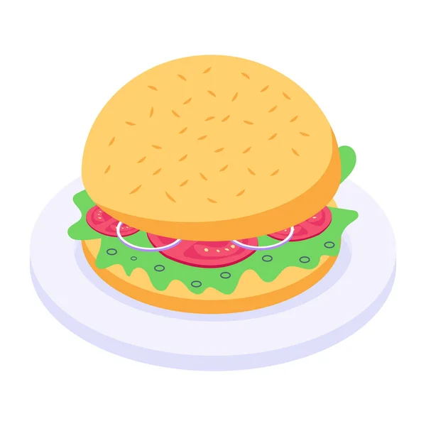 Гамбургер Гамбургер Еда Быстрый Сэндвич Чизбургер Сыр Французский Векторная Иллюстрация — стоковый вектор