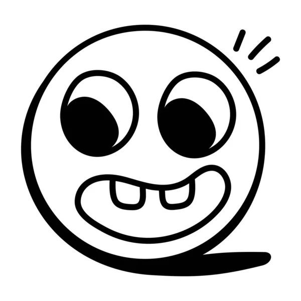 Sorriso Ícone Emoticon Rosto Ilustração Esboço Ícones Vetor Fantasma Bonito — Vetor de Stock
