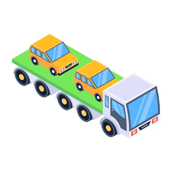 Isometrische Vectorillustratie Van Een Vrachtwagen — Stockvector