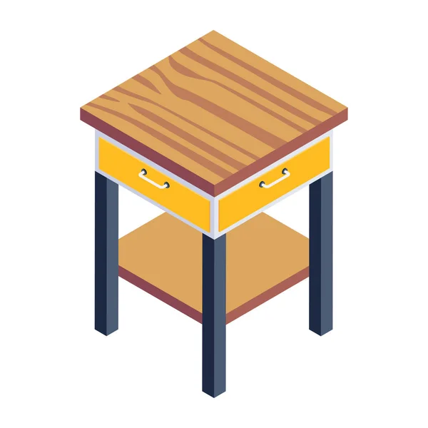 木制桌子图标 基于白色背景的网页设计用家具矢量图标等距法 — 图库矢量图片