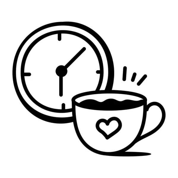 Кофе Время Иконка Вектор Графический Дизайн — стоковый вектор