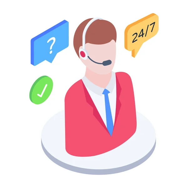 Call Center Support Service Icon Vector Illustration Graphic Design — Stock Vector