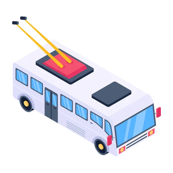 Autobus Isometrico Icona Web — Vettoriale Stock