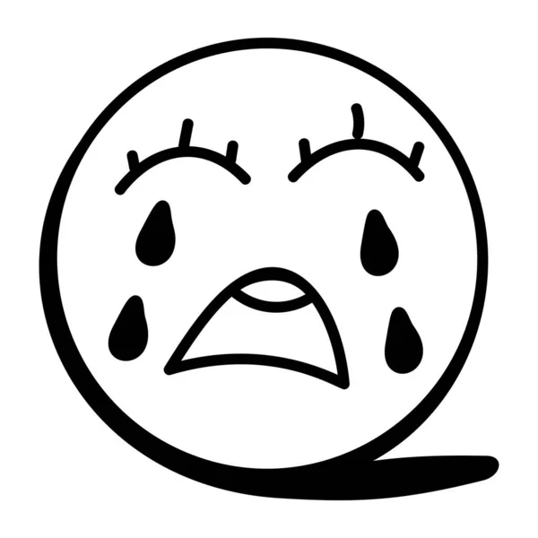 Faccina Triste Emoticon Icona Illustrazione Vettoriale — Vettoriale Stock