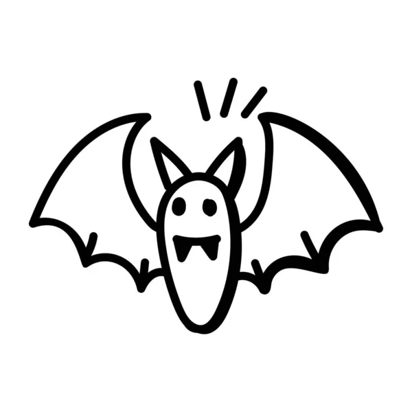 Halloween Bat Linje Ikon Vektor Illustration Design — Stock vektor