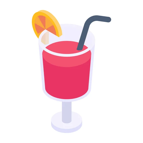Cocktail Met Strovector Illustratie Ontwerp — Stockvector