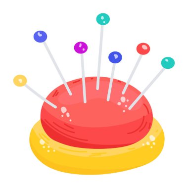 Düzenlenebilir bir iğne yastığı etiketi.