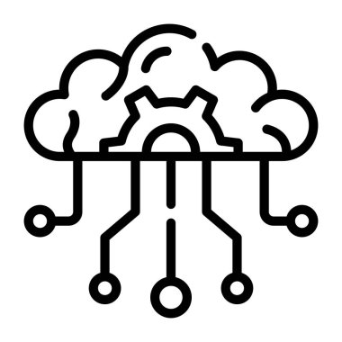 Bulut bağlantılarının çizgi simgesi