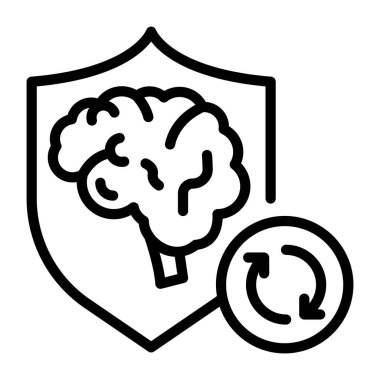 Zihin senkronizasyonunun modern çizgi simgesi