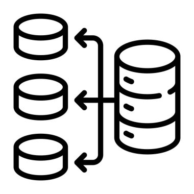 Veritabanı ağının satır vektör simgesini indir