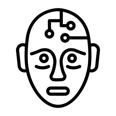 Robot kafasının modern çizgi simgesi