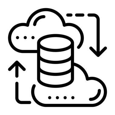 Bulut sunucusunun doğrusal simgesi